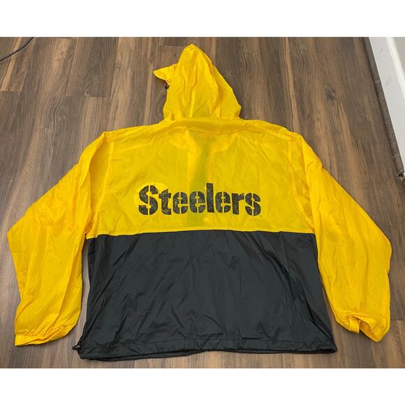 VTG 90s NFL Game Day Pittsburgh Steelers 1/2 button anorak pullover windbreaker - Picture 2 of 4